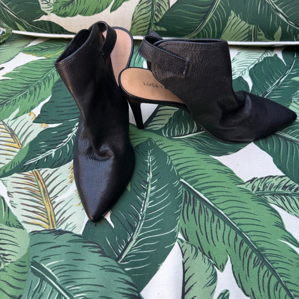 Lucky Brand Black Leather Slingback/Mule Style